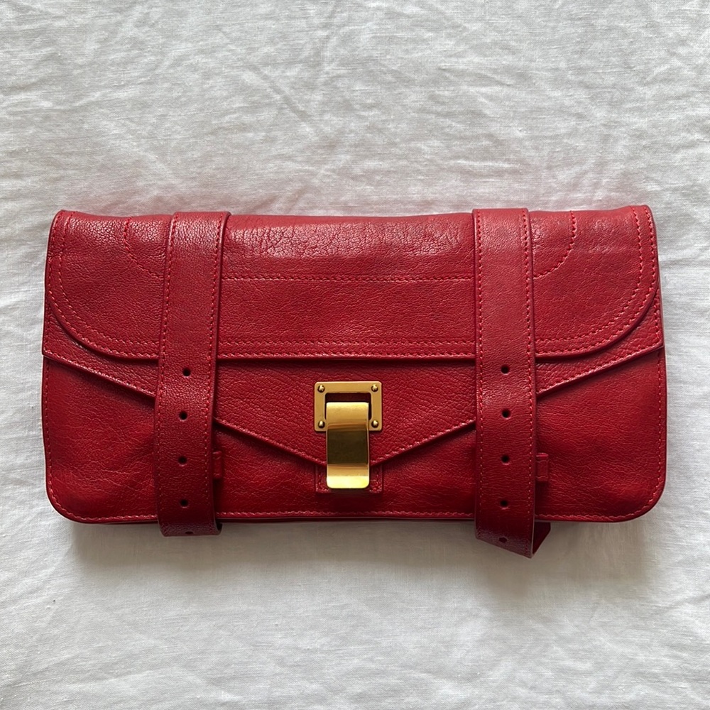 Proenza Schouler Red PS 1 clutch